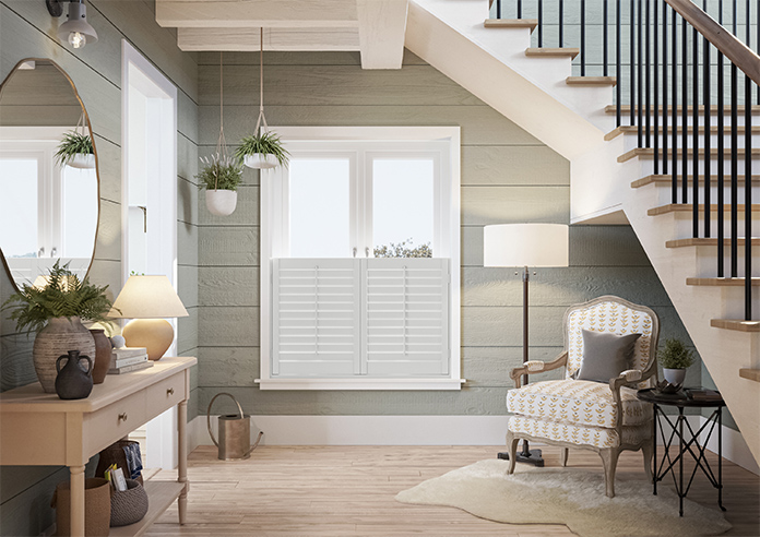 Bromley, Dove Grey - Cafe Style Plantation Shutter - Image 9